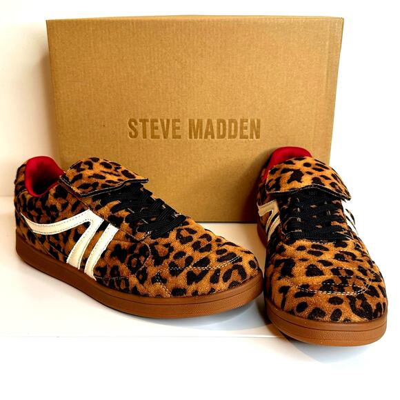 Steve Madden Sneakers Women's Retro Style Leopard Print Madrid Size 10 - New - Picture 1 of 6